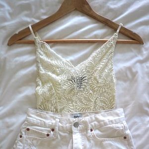 Cream lace bodysuit